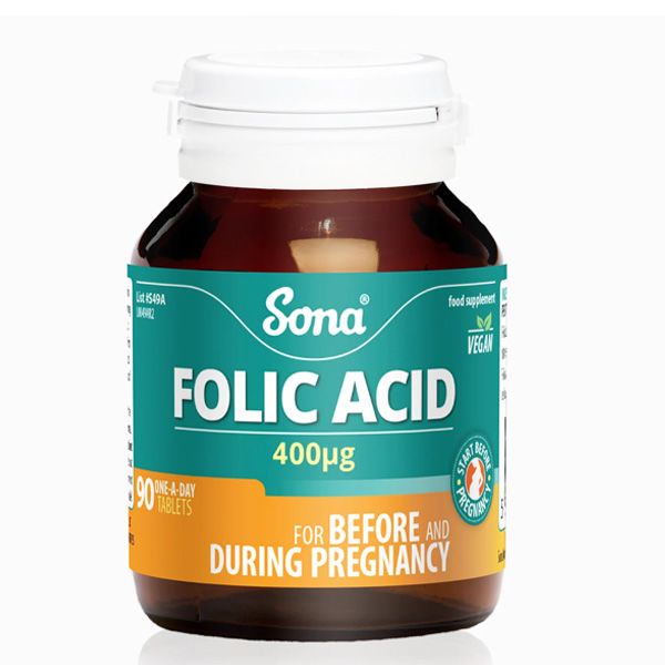 Sona Folic Acid 400µg 90 Tablets