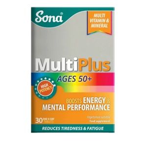 Sona MultiPlus 50+ - Complete Multivitamin for ages 50+ 30 Capsules