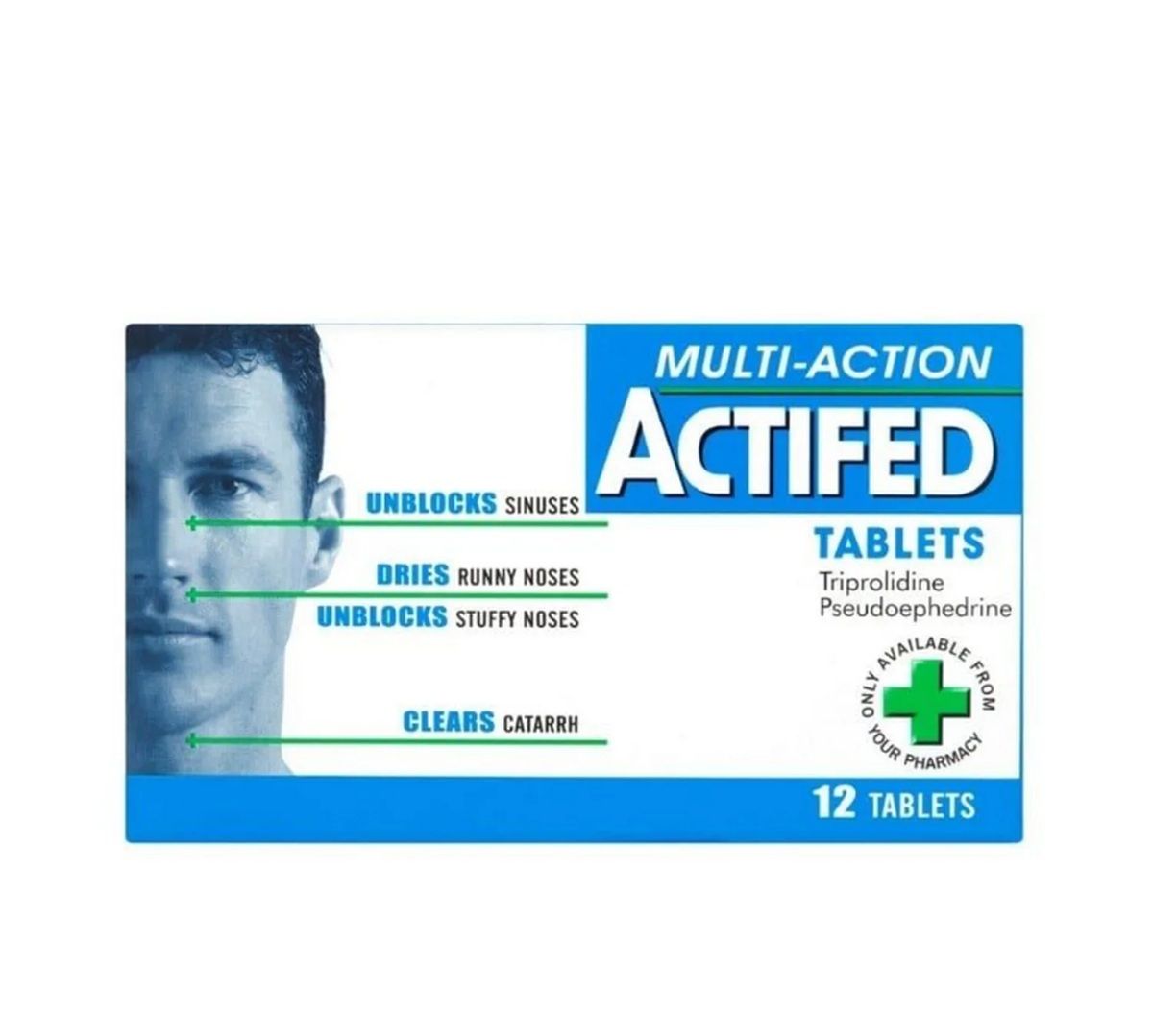 Actifed Syrup 60mg/2.5mg 12 Tablets