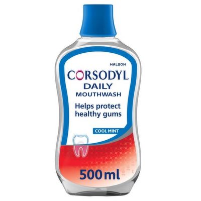 Corsodyl Daily Gum Care Fluoride Mouthwash Cool Mint 500ml
