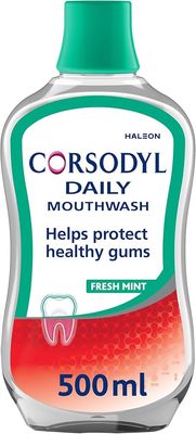 Corsodyl Daily Mouthwash with Fluoride Gum Care Fresh Mint 500ml