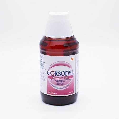 Corsodyl Gum Disease Treatment Mouthwash Chlorhexidine 0.2% Aniseed 300ml - Alcohol Free