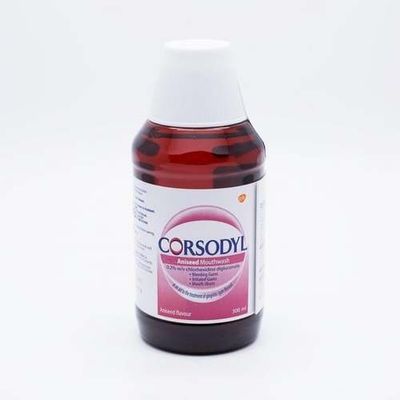 Corsodyl Gum Disease Treatment Mouthwash Chlorhexidine 0.2% Aniseed 300ml - Alcohol Free