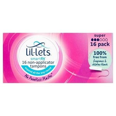 Lil-Lets Non Applicator Tampons Regular Super Absorbency 16 Pack