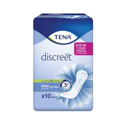 TENA Discreet Extra Incontinence Pads 10 Pack