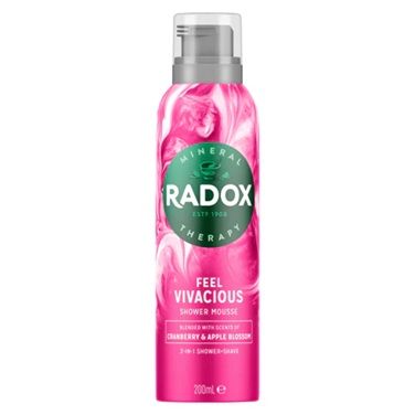 Radox Shower Mousse Vivacious 200ml - Refreshing Foaming Body Wash