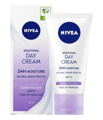 Nivea Day Cream Moisturiser Sensitive Skin SPF15 50ml