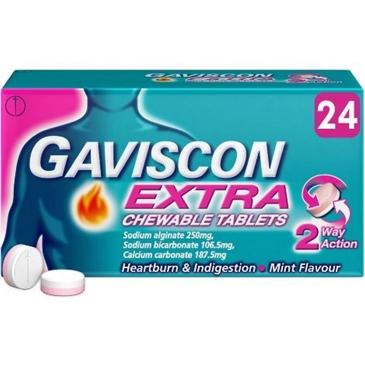 Gaviscon Extra Chewable Tablets 24 Tablets