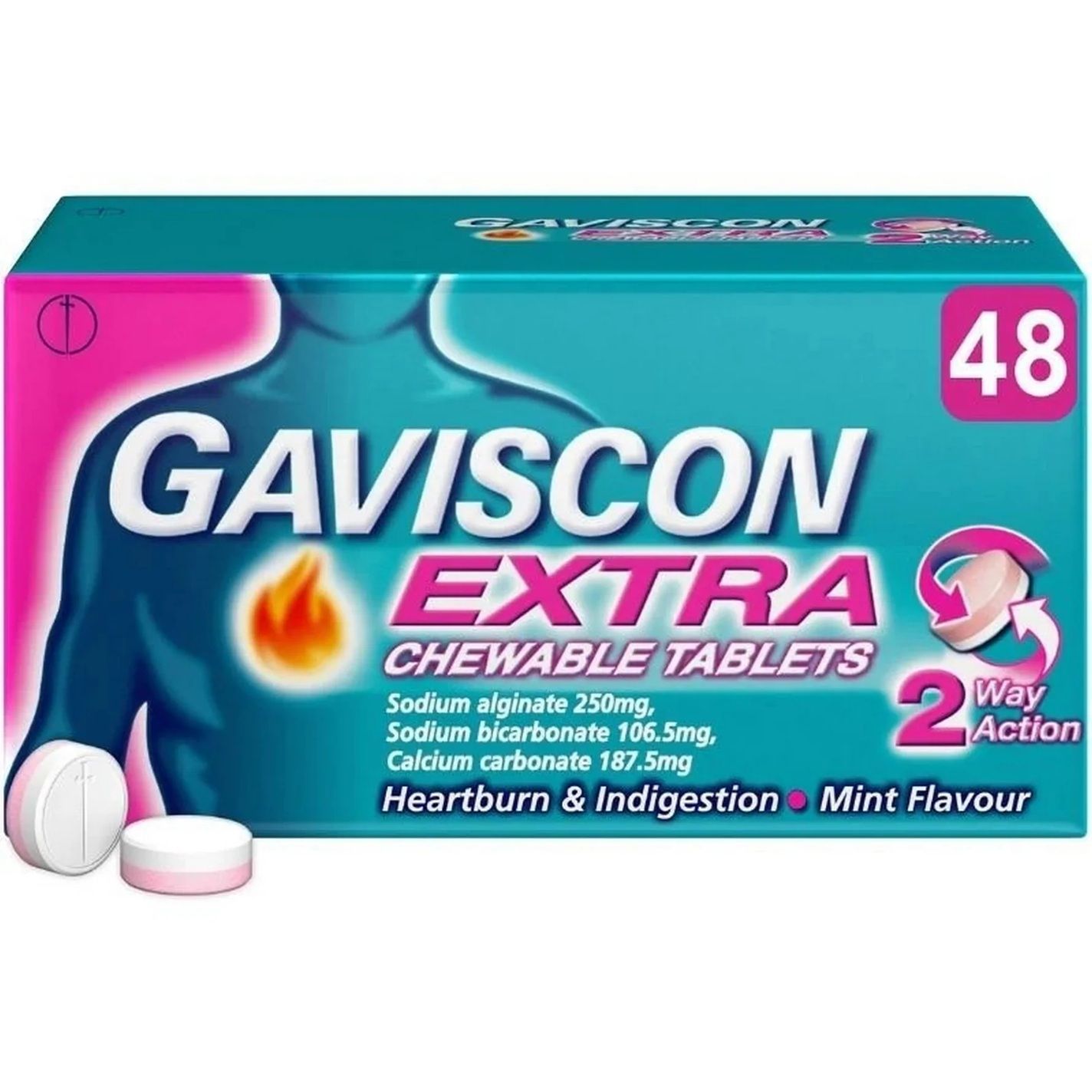 Gaviscon Extra Chewable Tablets 48 Tablets