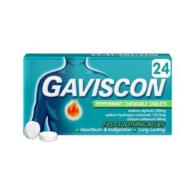 Gaviscon Peppermint Chewable Tablets 24 Tablets