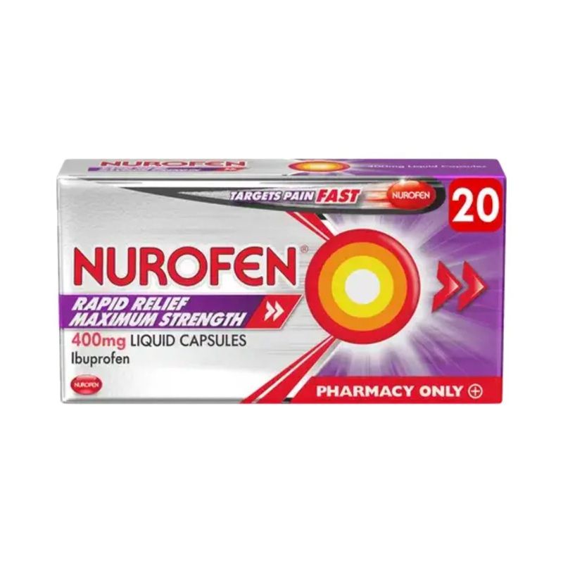 Nurofen Rapid Relief Maximum Strength Ibuprofen 400mg Liquid Capsules 20's