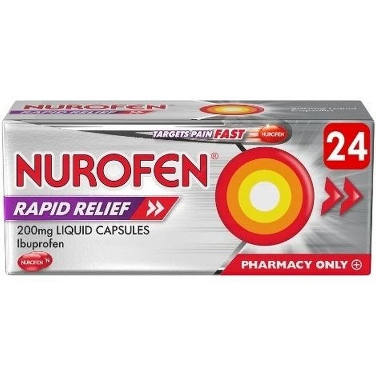 Nurofen Rapid Relief Ibuprofen 200mg Liquid Capsules 24's