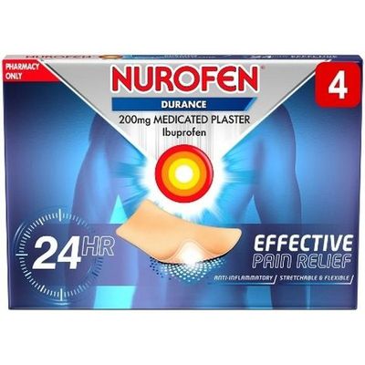 Nurofen Durance Ibuprofen 200mg Medicated Plaster 4's