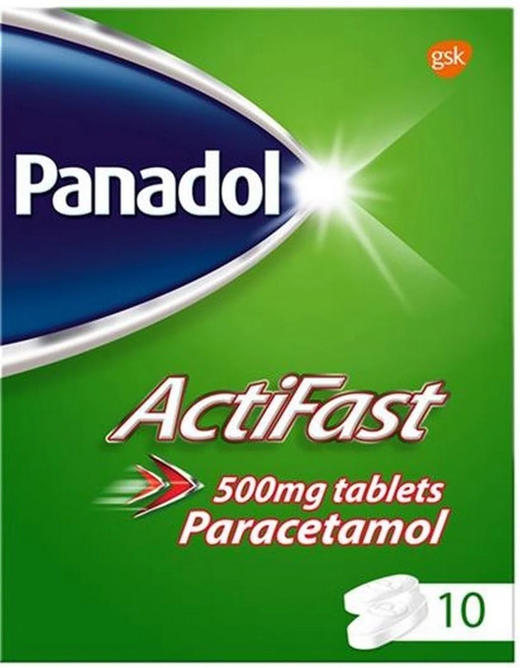 Panadol Actifast Pain Relief Paracetamol 500mg 10 Tablets