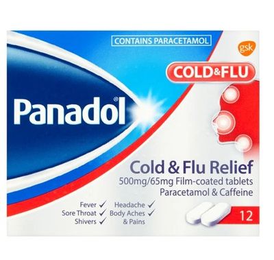 Panadol Cold & Flu Relief 500mg 12 Tablets