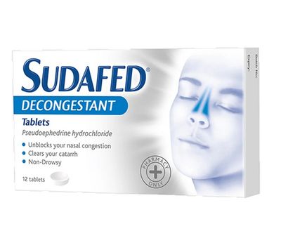 Sudafed Non-Drowsy Decongestant 12 Tablets