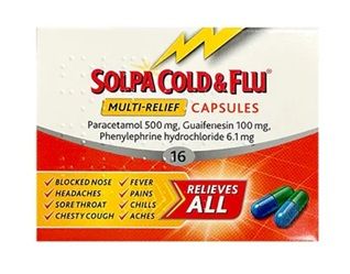 Solpa-Extra Cold & Flu Multi Relief Capsules 16 Pack