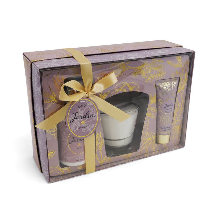 Jardin Lavender Candle and Handcream Tube & Pump Gift Set