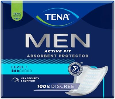 TENA Men Active Fit Absorbent Protector Level 1 | Incontinence pad 12 pads