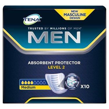 TENA Men Active Fit Absorbent Protector Level 2 | Incontinence pad 10 pads