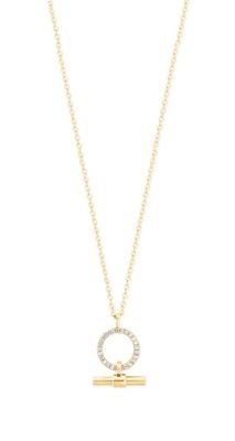 Tipperary Crystal CZ Set Circle & Bar Pendant Gold