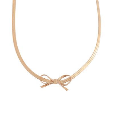 Tipperary Crystal Tc Bow - Slinky Gold Necklace