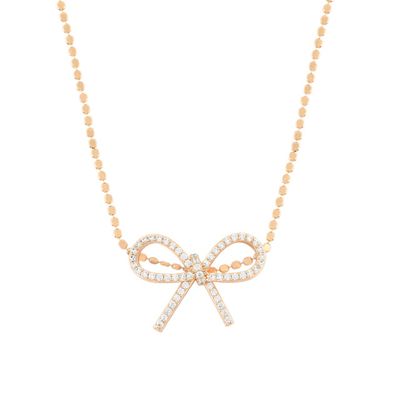 Tipperary Crystal Tc Bow - Ball Chain Necklace Gold