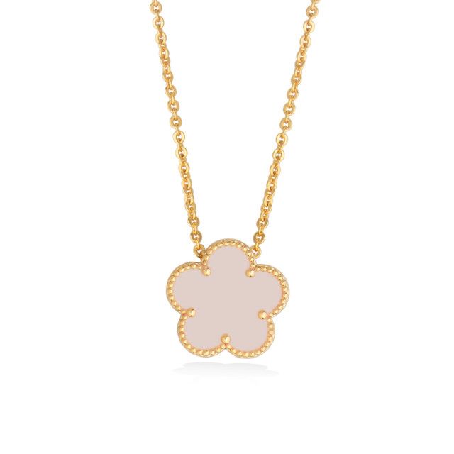 Tipperary Crystal Le Fleur Collection Pink Pendant Yellow Gold