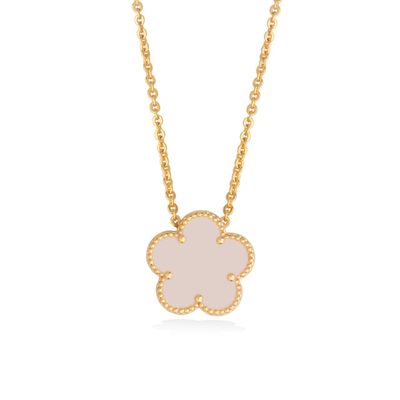Tipperary Crystal Le Fleur Collection Pink Pendant Yellow Gold