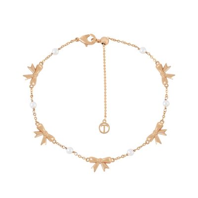 Tipperary Crystal Tc Bow - Pearl & Bow Gold Bracelet