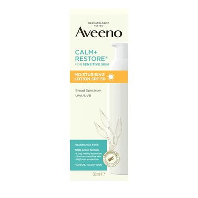 Aveeno Face Calm+Restore: Moisturising Lotion SPF 50 50ml