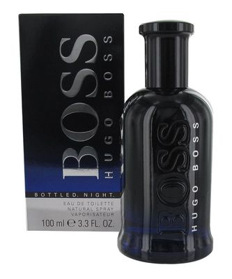 Boss Bottled Night 200ml Eau de Toilette Boss Bottled Night Eau de Toilette 200ml, dark blue bottle beside black box