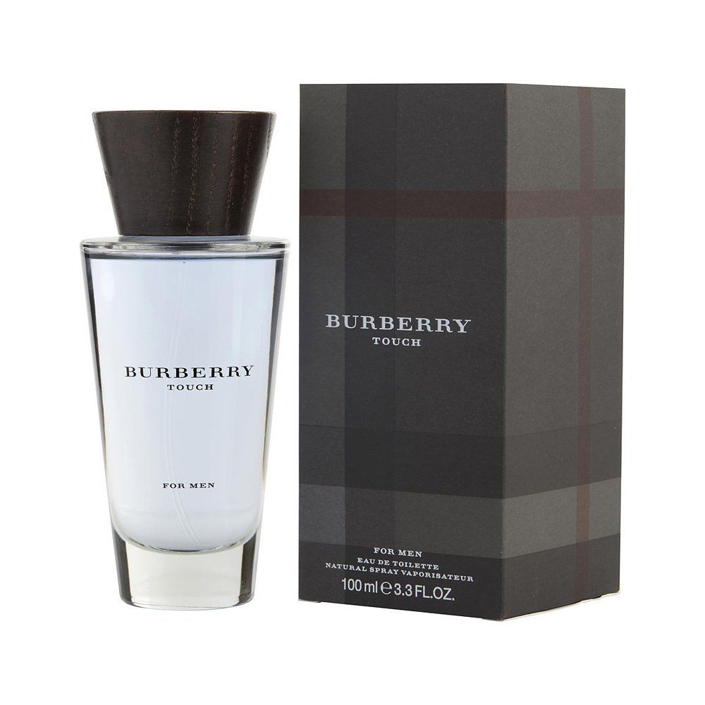 Burberry Touch for men Eau de Toilette 100ml, bottle beside check-pattern box