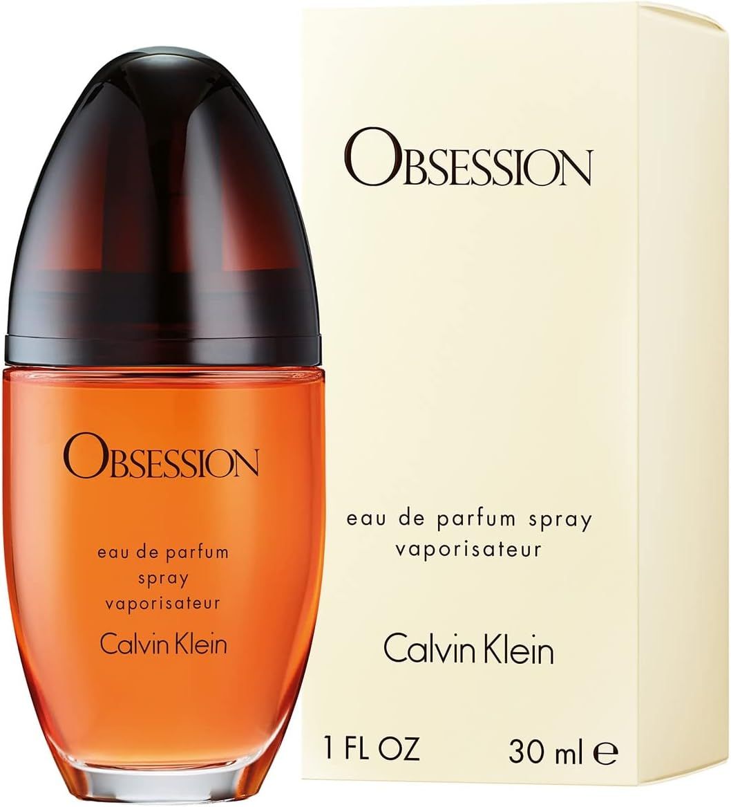 Calvin Klein Obsession 30ml Eau de Parfum Calvin Klein Obsession for women Eau de Parfum 30ml, amber bottle beside cream box