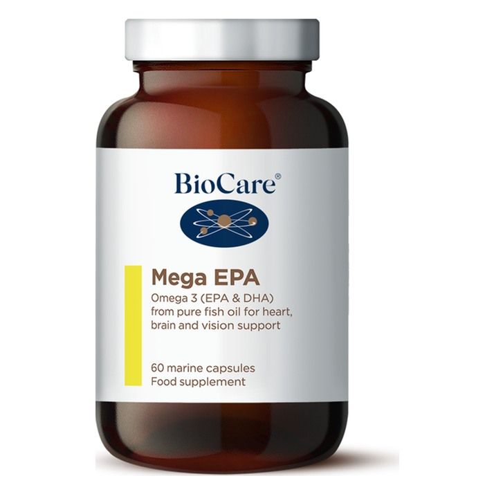 BioCare Mega EPA 60 Capsules BioCare Mega EPA omega 3 fish oil, 60 capsules amber jar