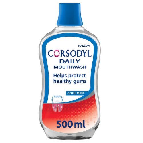 Corsodyl Daily Gum Care Fluoride Mouthwash Cool Mint 500ml Corsodyl Daily Gum Care Fluoride Mouthwash Cool Mint 500ml