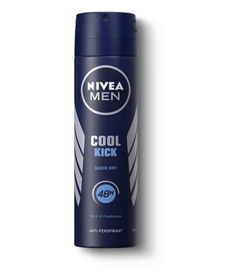 Nivea Men Cool Kick Quick Dry Anti-Perspirant Spray 150ml Nivea Men Cool Kick Quick Dry Anti-Perspirant Spray 150ml