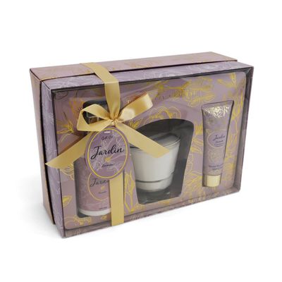 Jardin Lavender Candle and Handcream Tube & Pump Gift Set