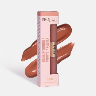 Double Trouble Velvet Lip & Gloss - Teddy (4ml) Double Trouble Velvet Lip & Gloss - Teddy (4ml)