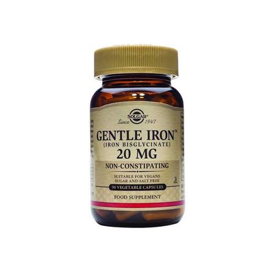 Solgar Gentle Iron (iron bisglycinate) 20 mg 90 Capsules