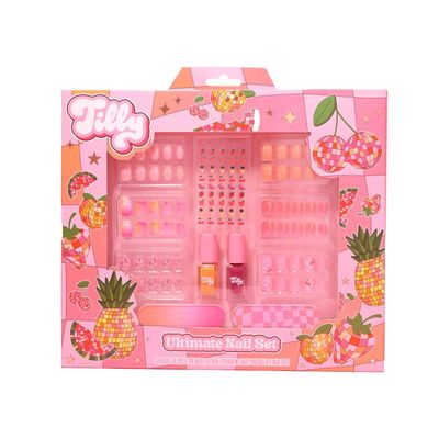 Style & Grace Tilly Ultimate Nail Gift Set in pink floral box with false nails, nail stickers, polish and nail files