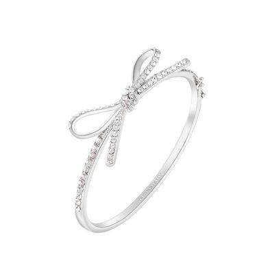 Tipperary Crystal Tc Bow - Bangle Cz Inset Silver