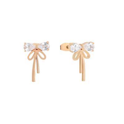 Tipperary Crystal Tc Bow - Crystal Stud Earrings Gold