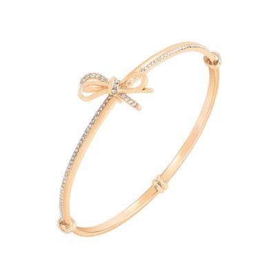 Tipperary Crystal Tc Bow - Bangle Cz Inset Gold