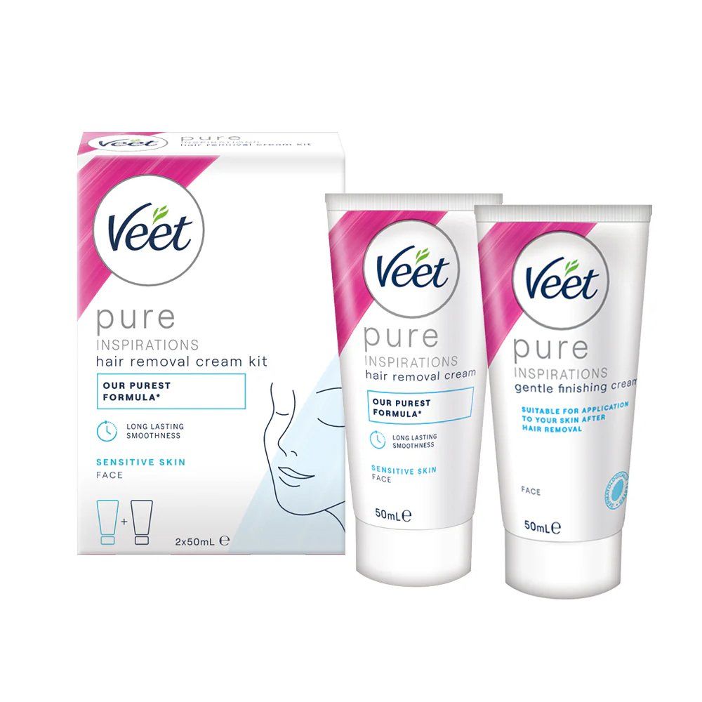 Veet Pure Inspirations Silky Fresh Hair Removal Face Cream 2 x 50ml