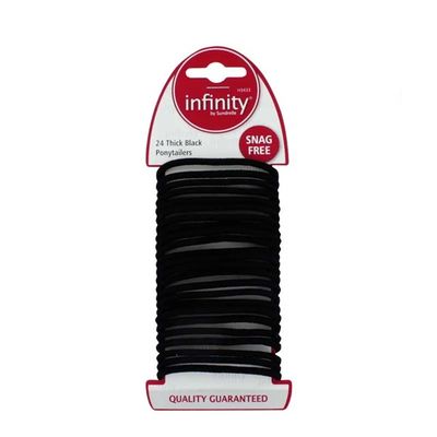 Infinity 24 Thick Black Ponytailers