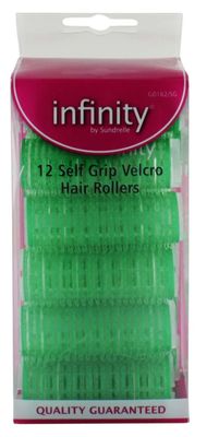 Infinity 12 Self Grip Velcro Hair Rollers Small