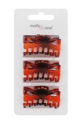 Molly & Rose 3 Small Fork Clamps 4cm Tortoise