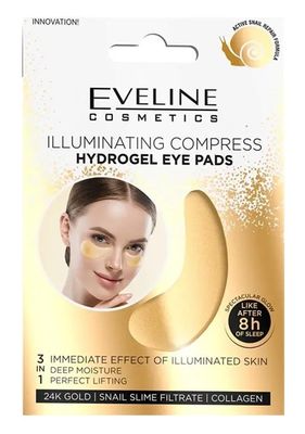 Eveline Gold illuminating compress hydrogel eye patches 3 in 1