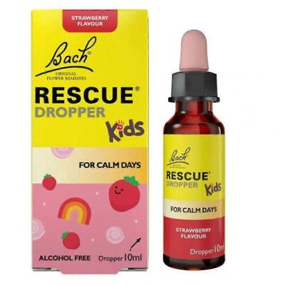 Bach Rescue Remedy Strawberry Dropper Kids 10ml For Calm Days